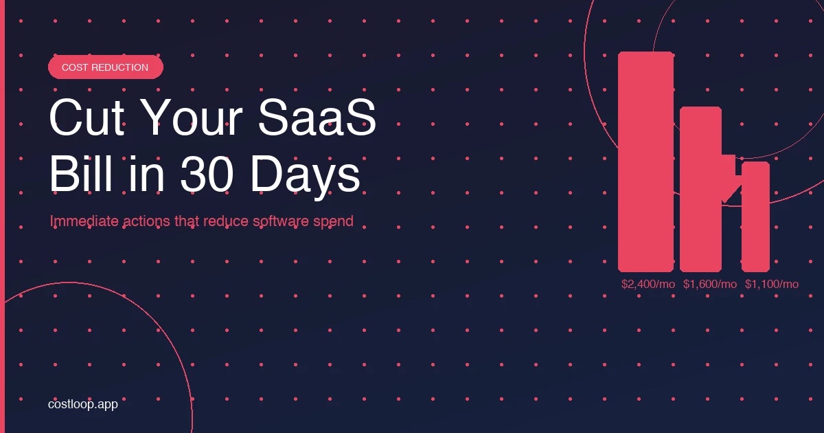 SaaS cost management dashboard showing monthly software spend and savings opportunities for small and medium business