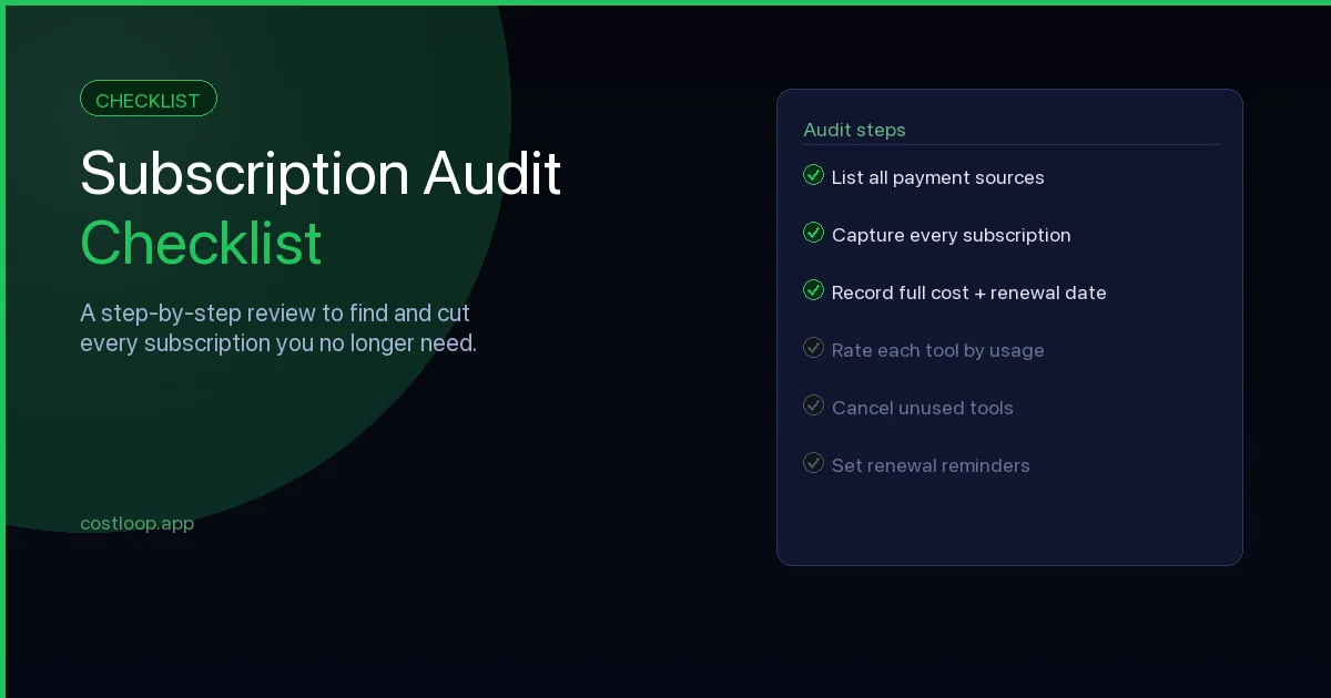Subscription audit checklist for small businesses