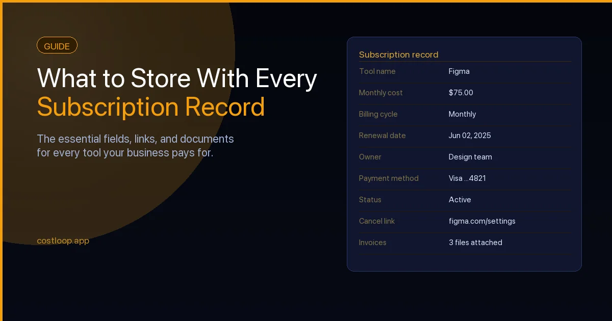 What to store in a subscription record